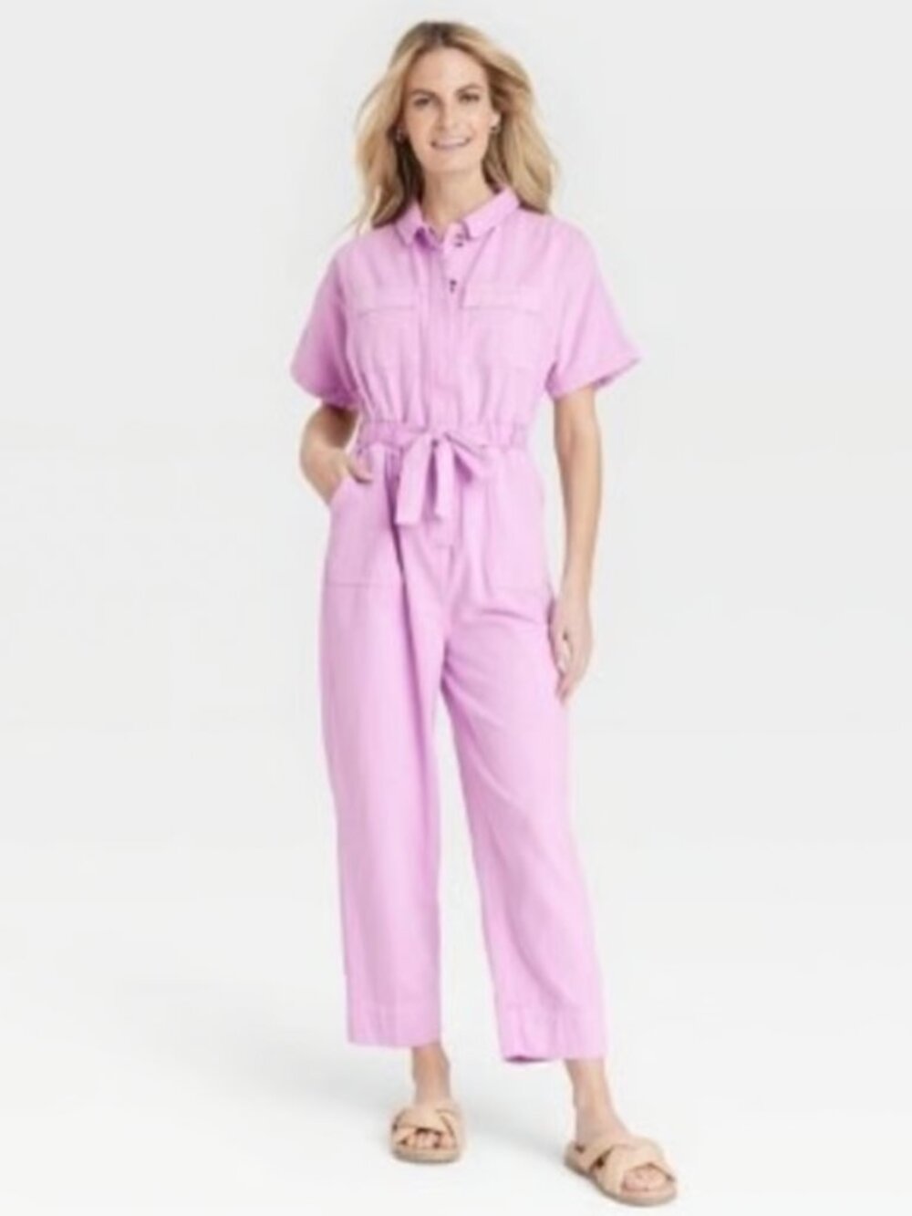 Universal Thread Lavender Utility Jumpsuit Boilersuit Size 6 Women's
